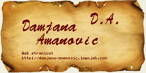 Damjana Amanović vizit kartica